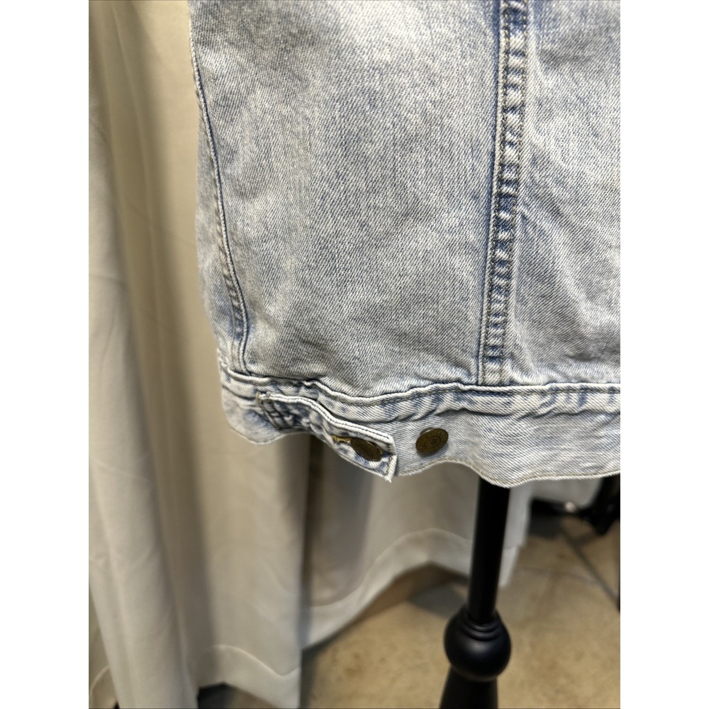 Levi‎ Strauss Trucker Vest Metallica Era 90s Button Up Pockets Light Wash Large - Picture 7 of 8